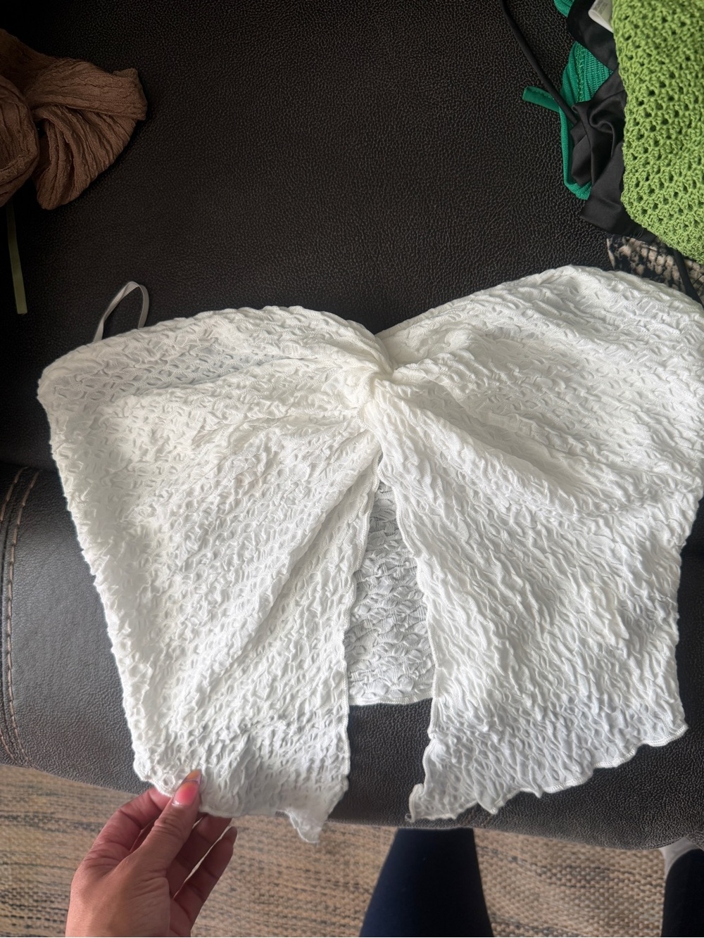 Girls White Smocked Tube Top
